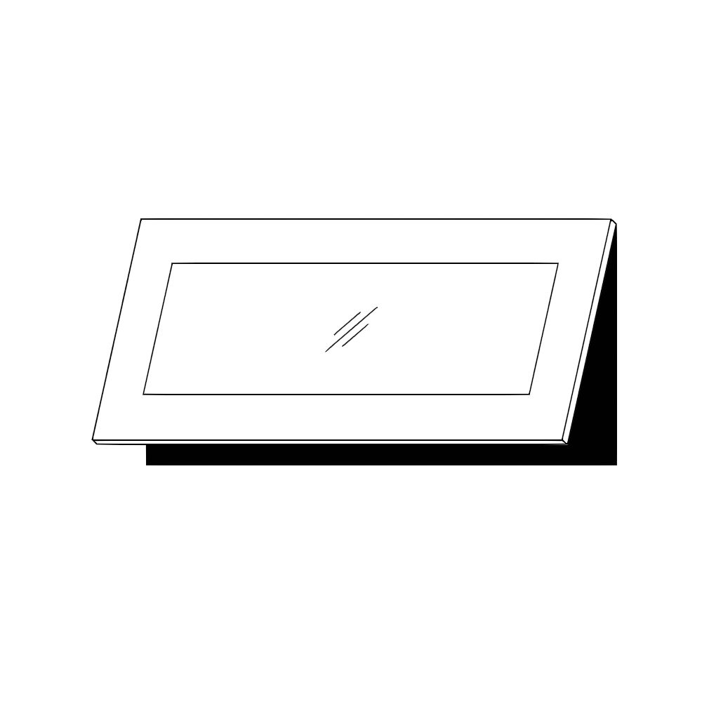 Horisontell vitrinlucka