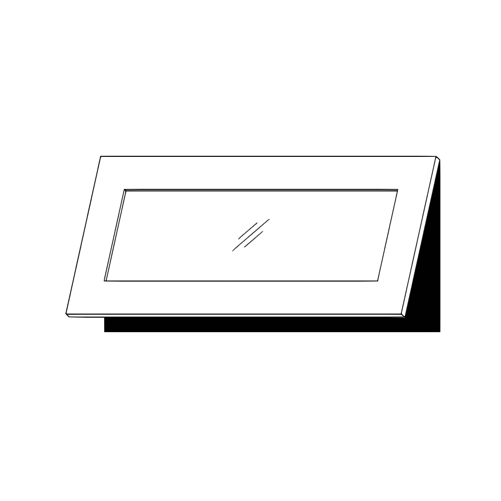 Horisontell vitrinlucka