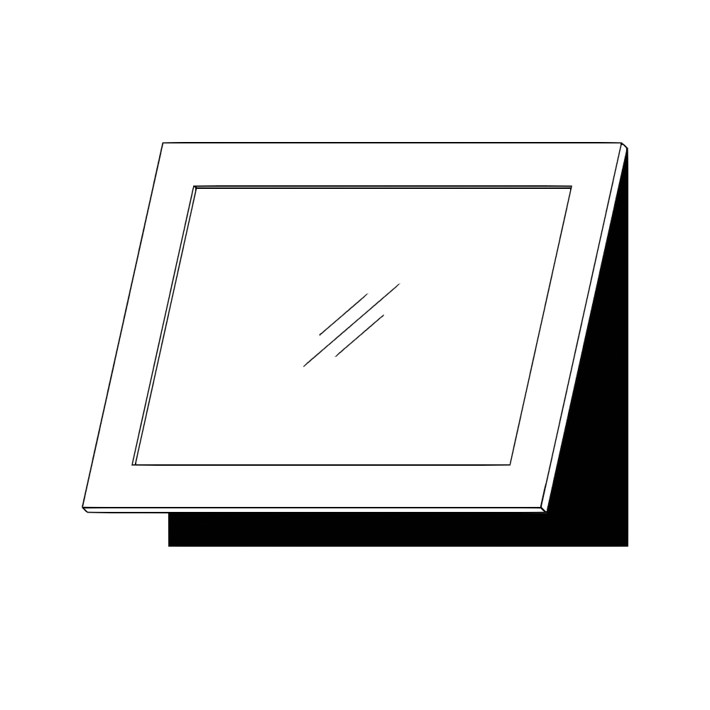 Horisontell vitrinlucka