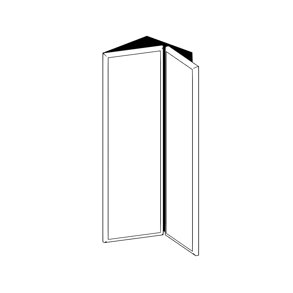 Bänkhörnskåplucka, 2 delar