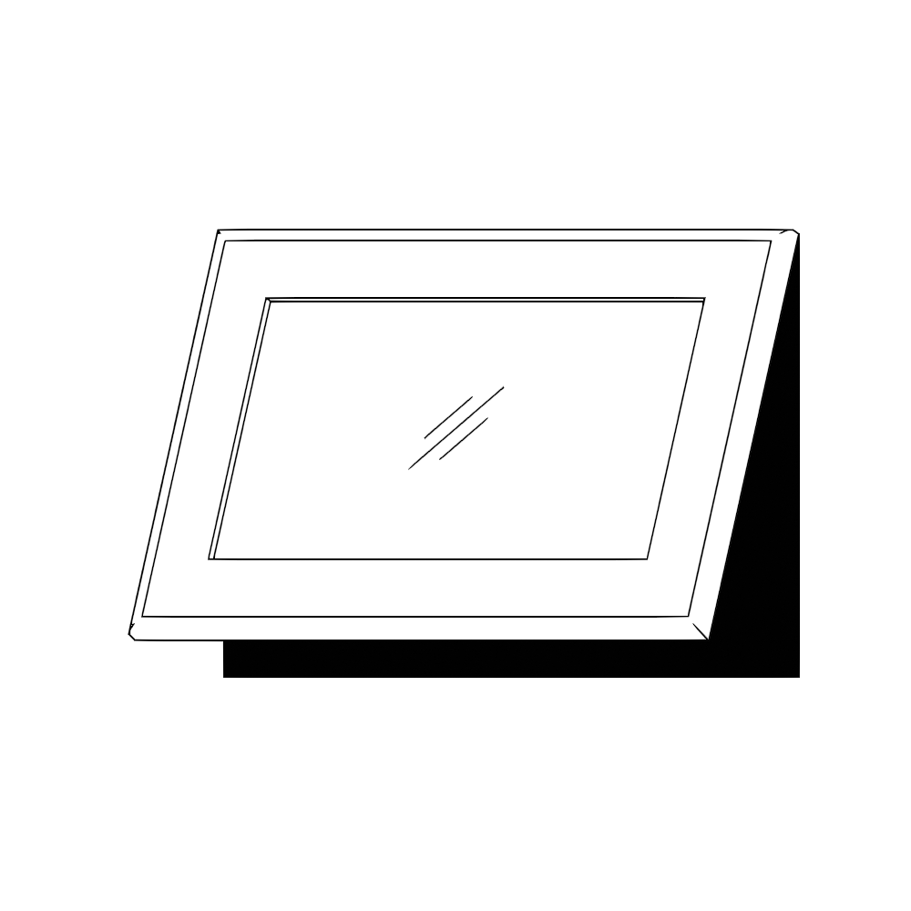 Horisontell vitrinlucka