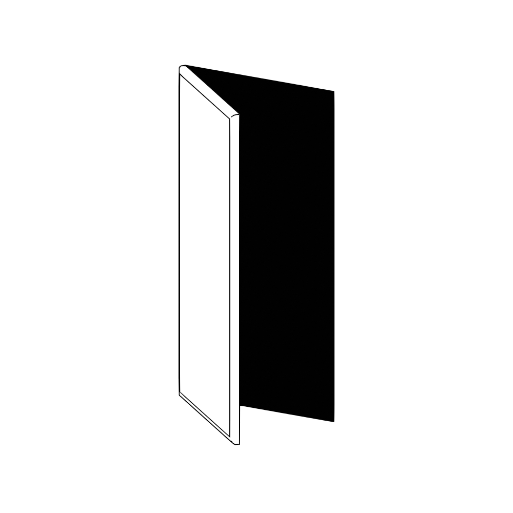 Vägghörnskåplucka 45°