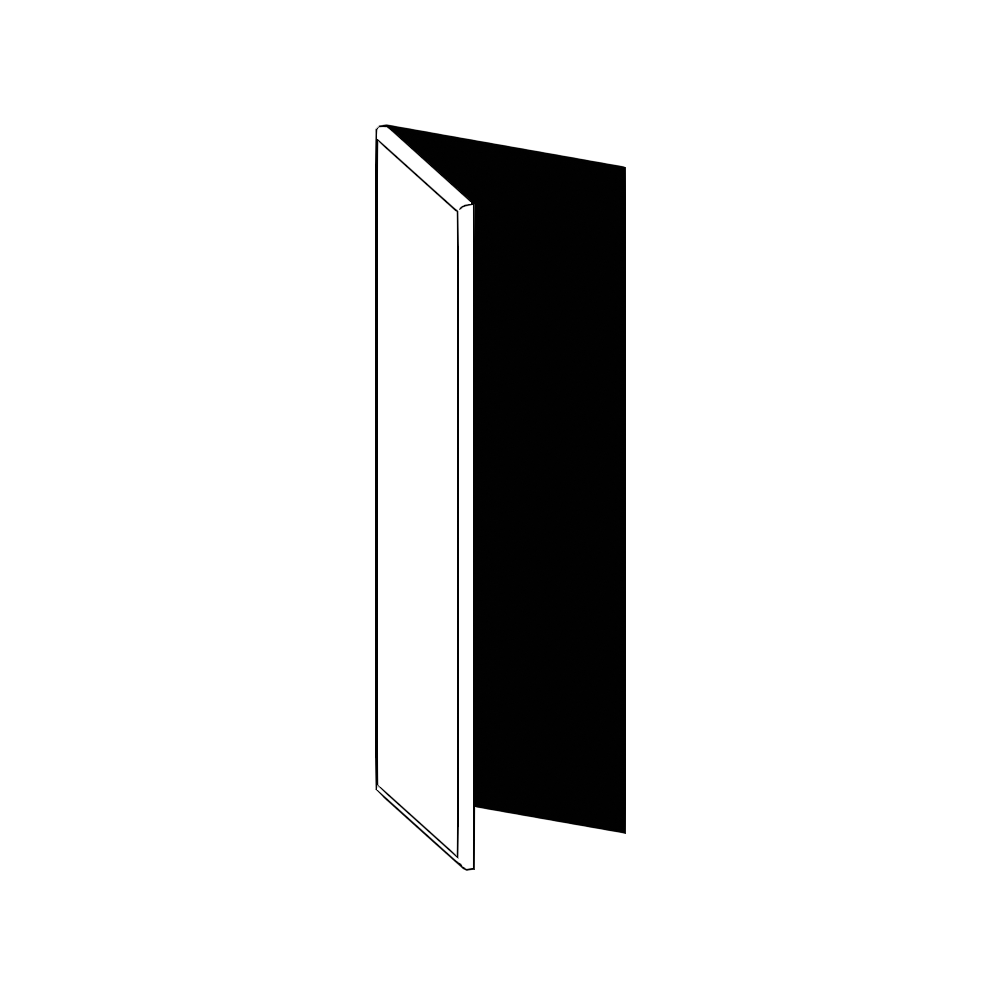 Vägghörnskåplucka 45°