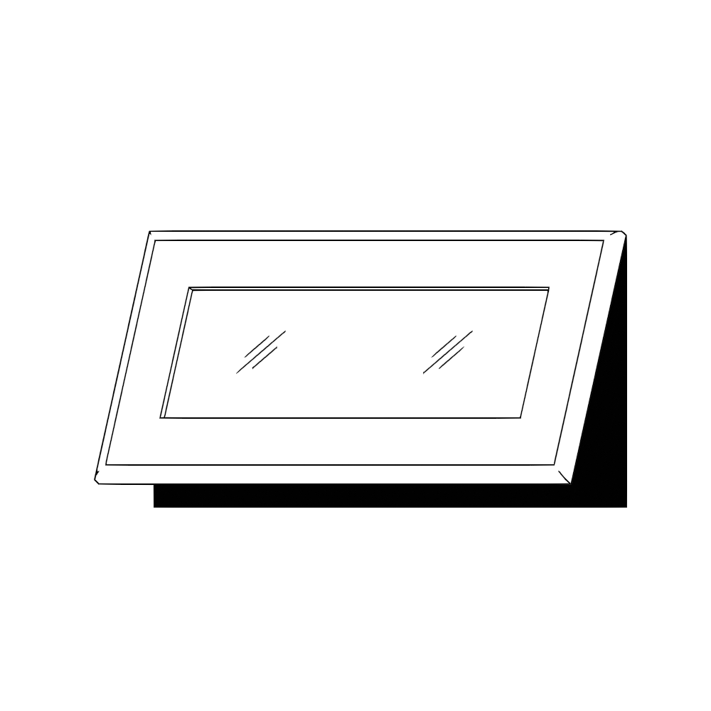 Horisontell vitrinlucka