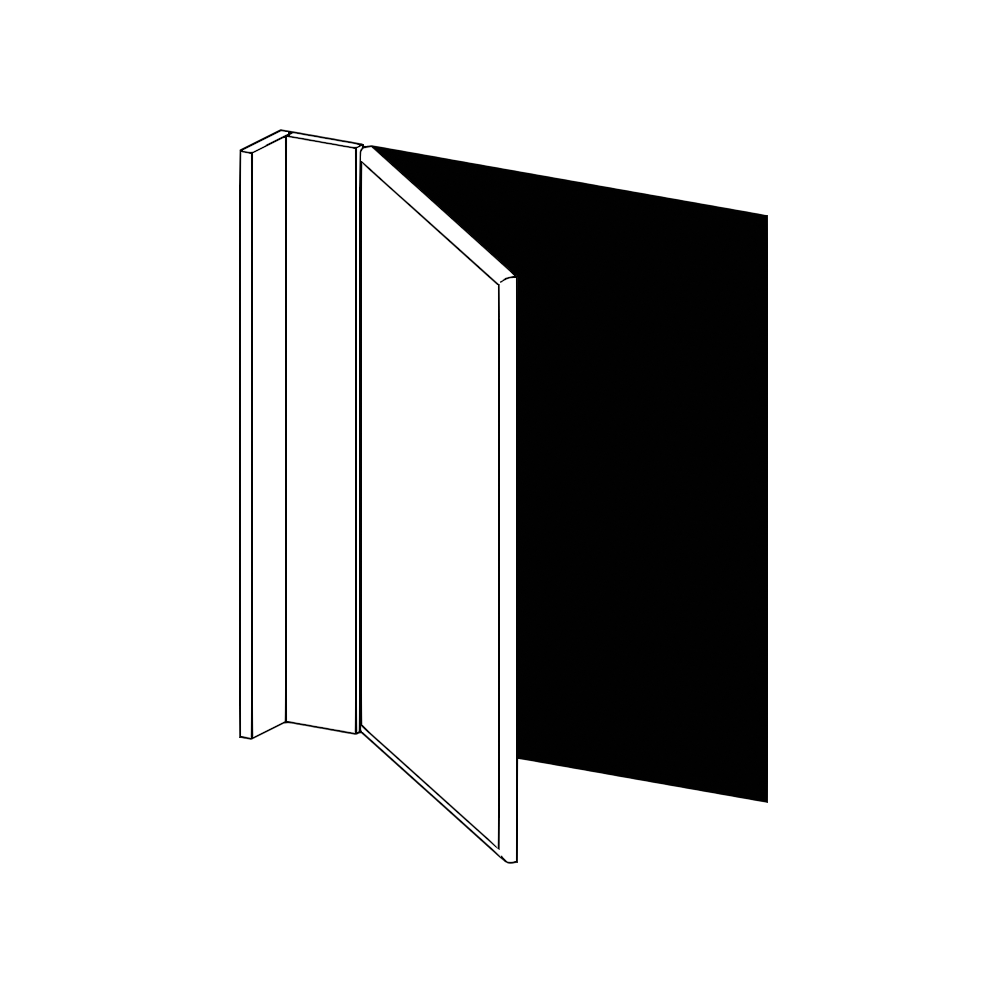 Bänkhörnskåplucka med passbitar