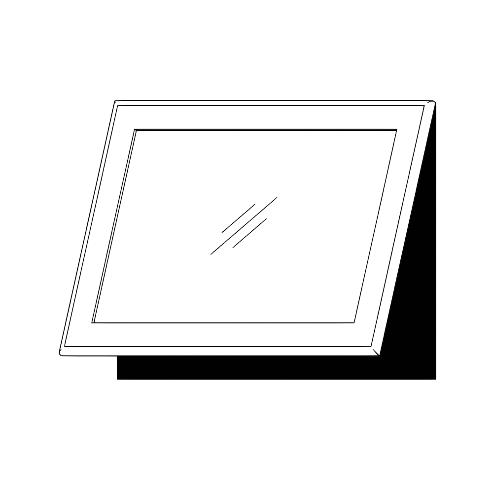 Horisontell vitrinlucka