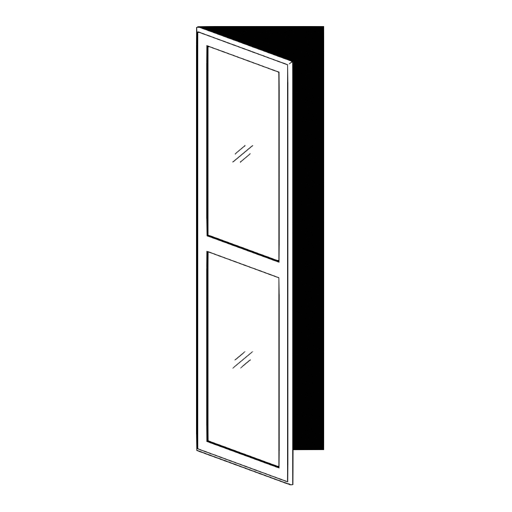 Vitrinlucka – två ramar