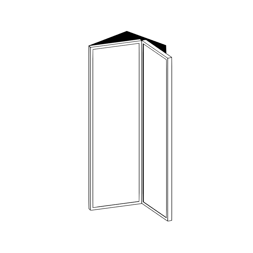 Bänkhörnskåplucka, 2 delar