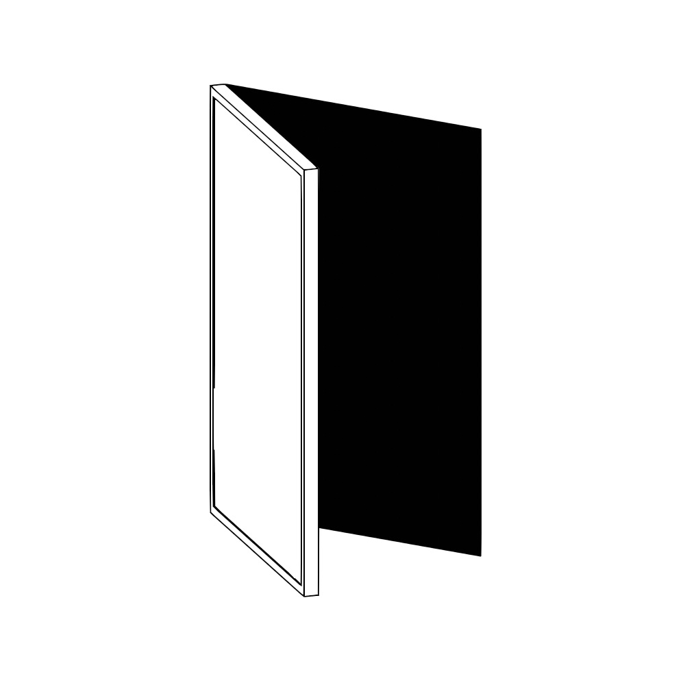 Vägghörnskåplucka 45°