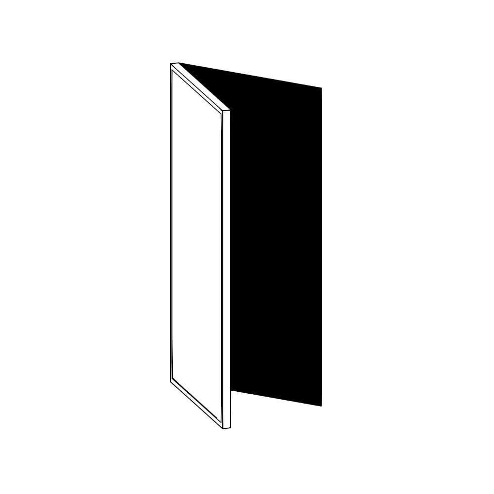 Vägghörnskåplucka 45°