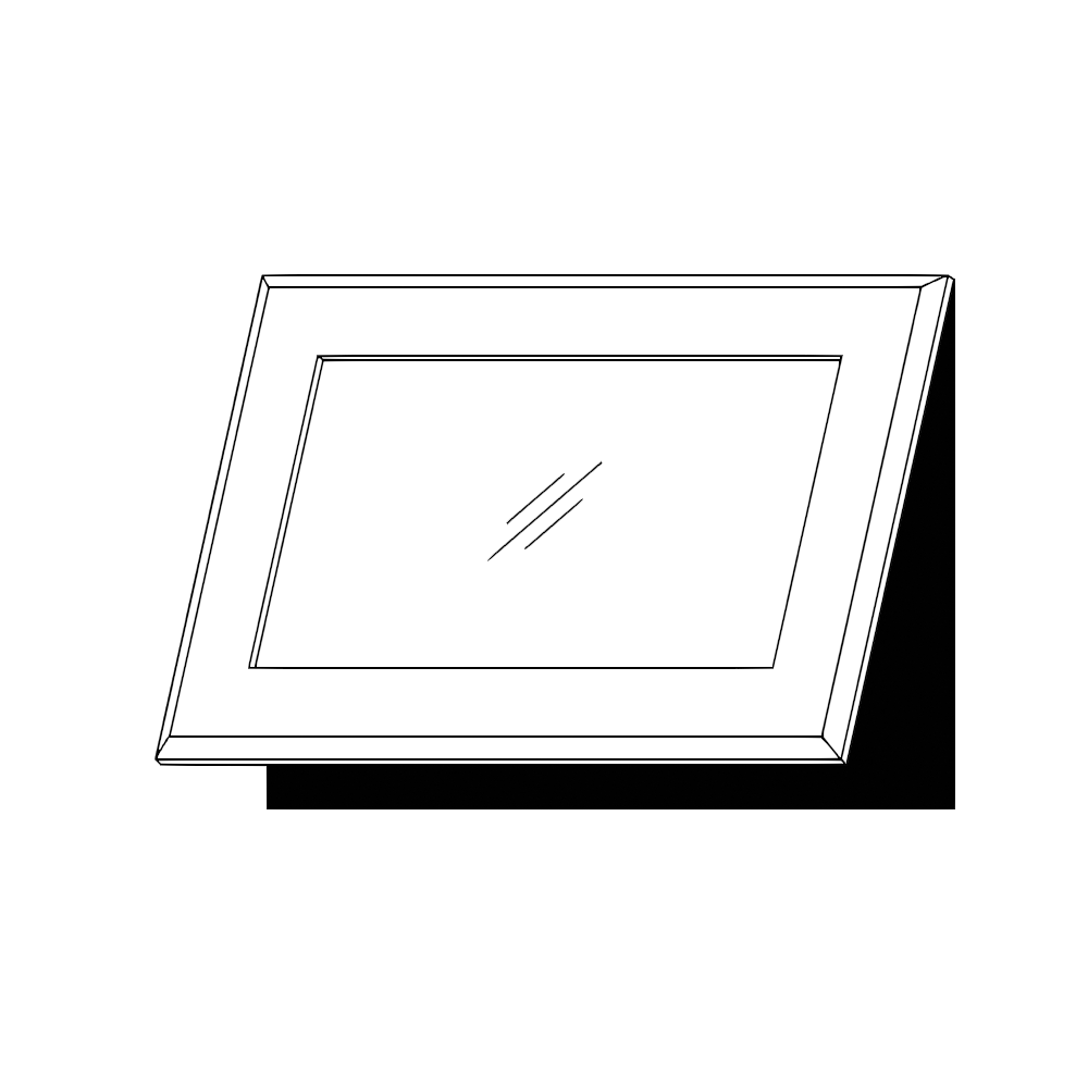 Horisontell vitrinlucka