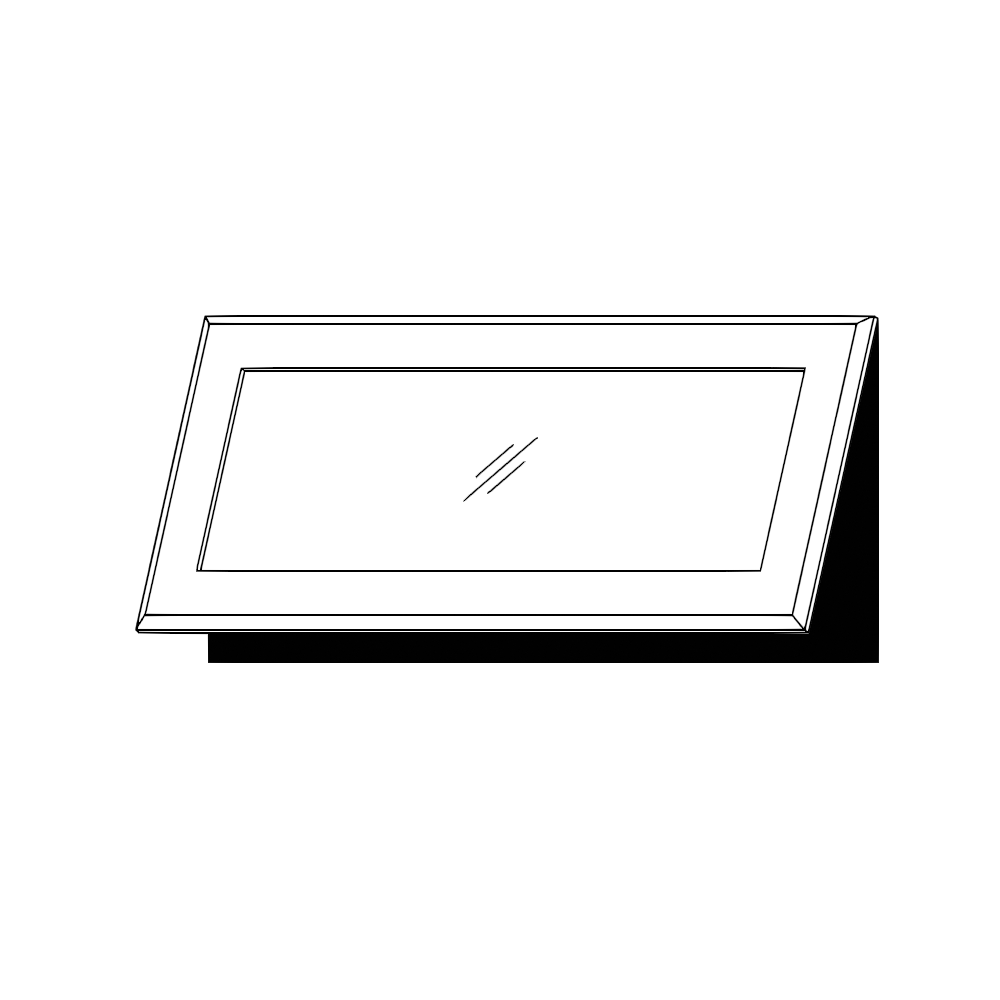 Horisontell vitrinlucka