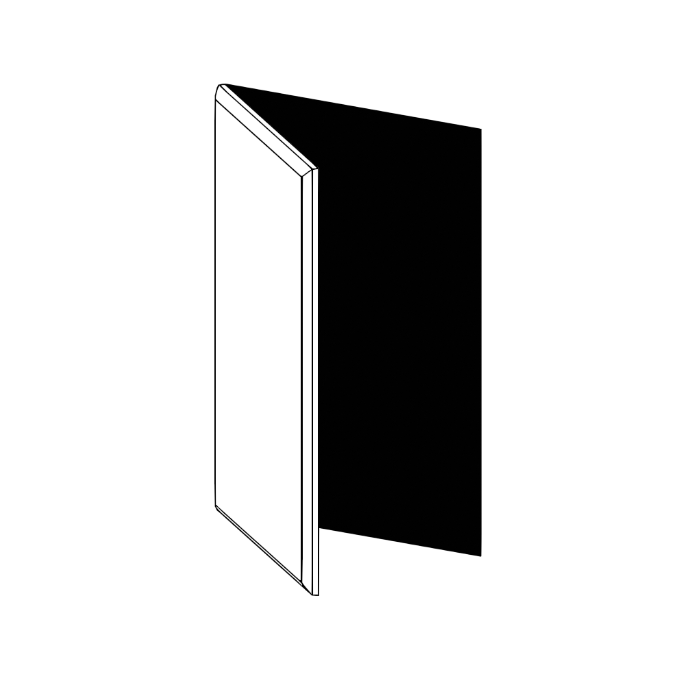 Vägghörnskåplucka 45°