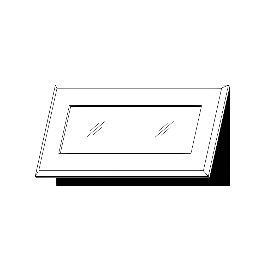 Horisontell vitrinlucka