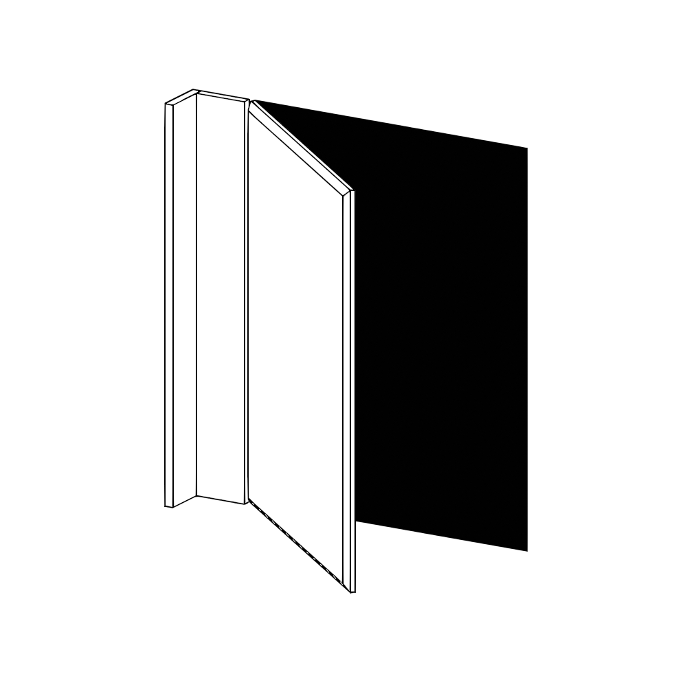 Bänkhörnskåplucka med passbitar