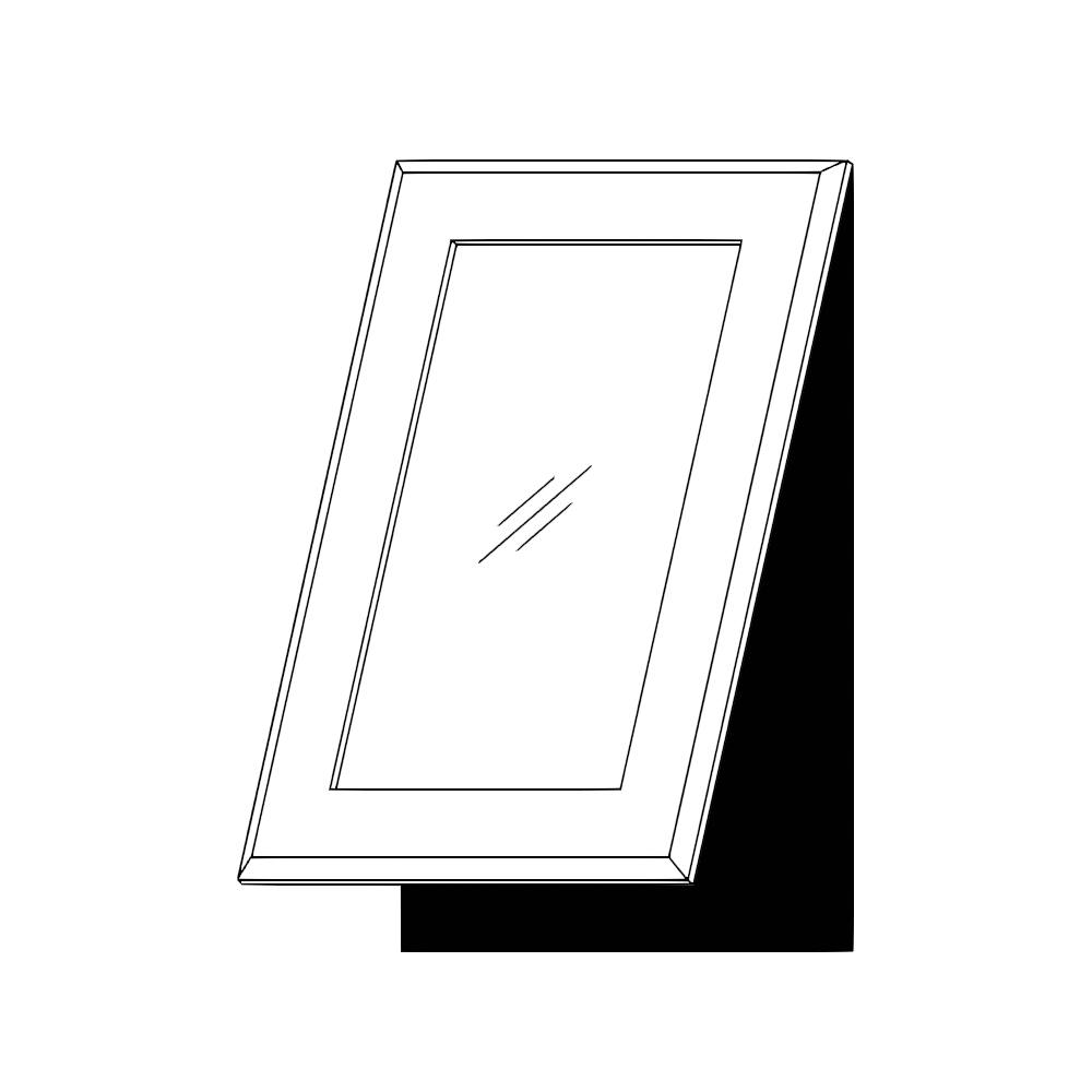 Horisontell vitrinlucka