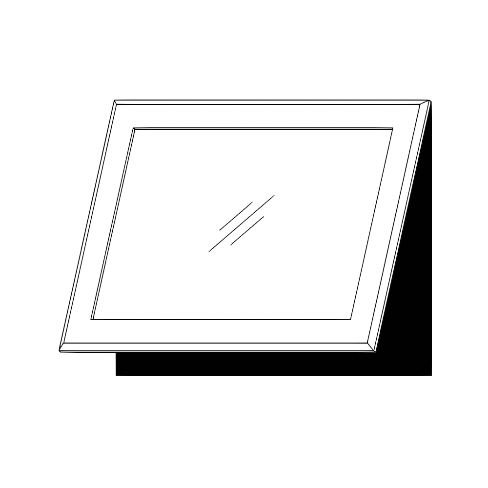 Horisontell vitrinlucka