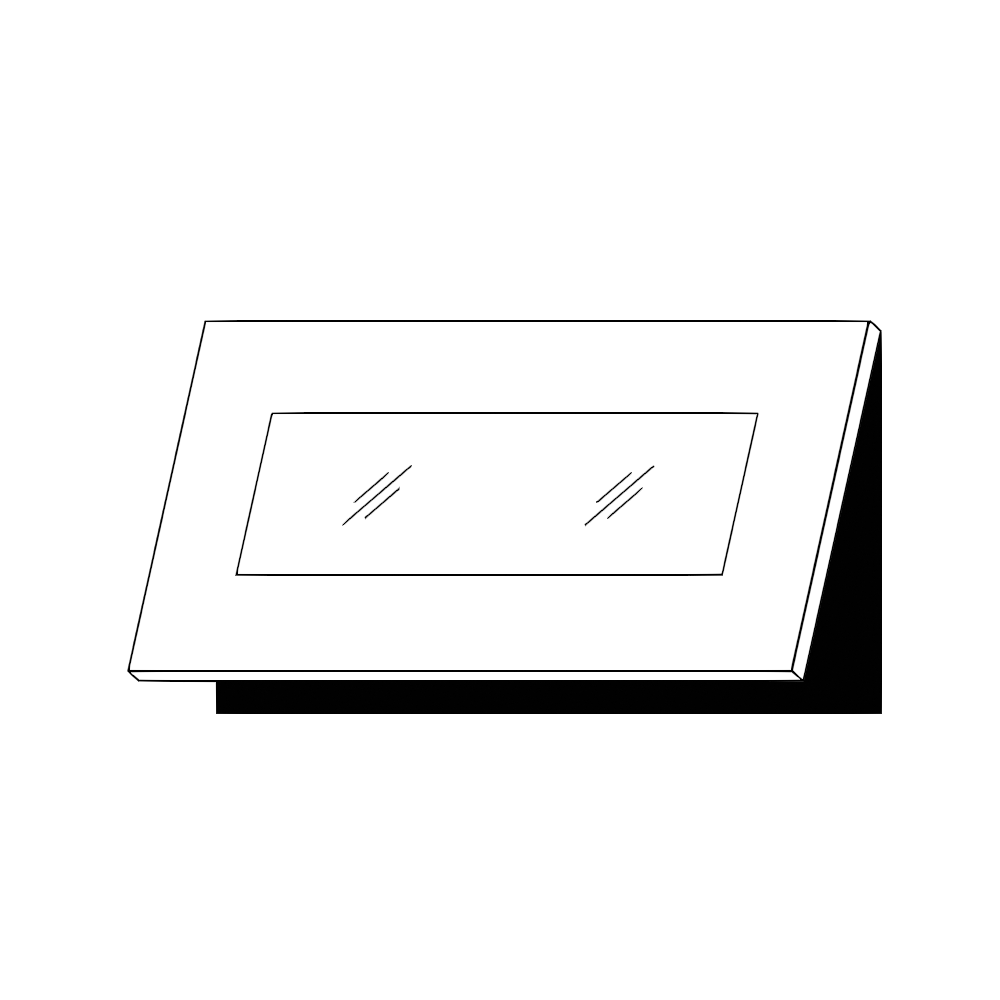 Horisontell vitrinlucka