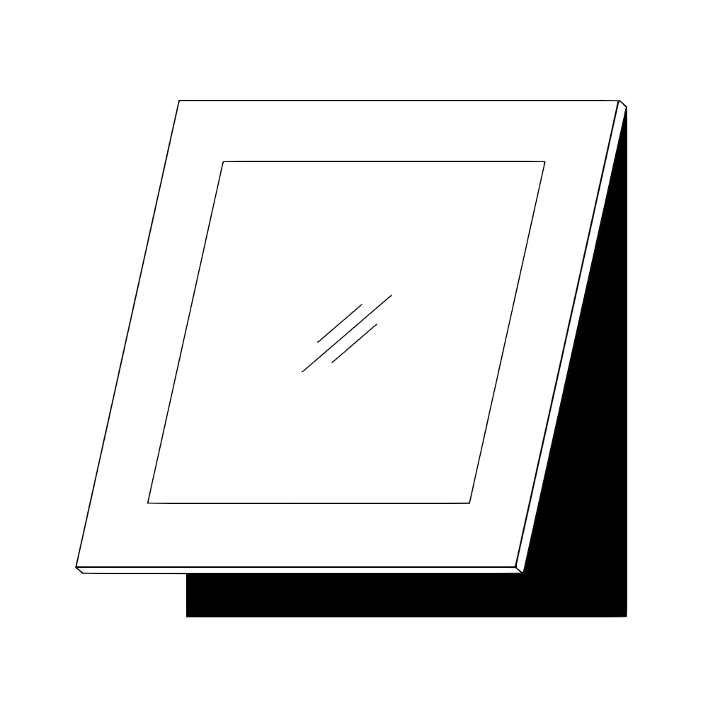 Horisontell vitrinlucka