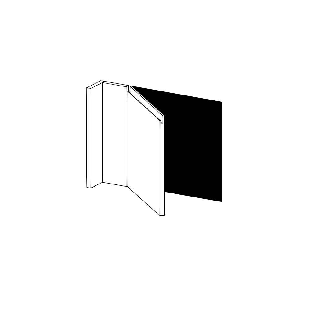 Vägghörnskåplucka med Passbitar