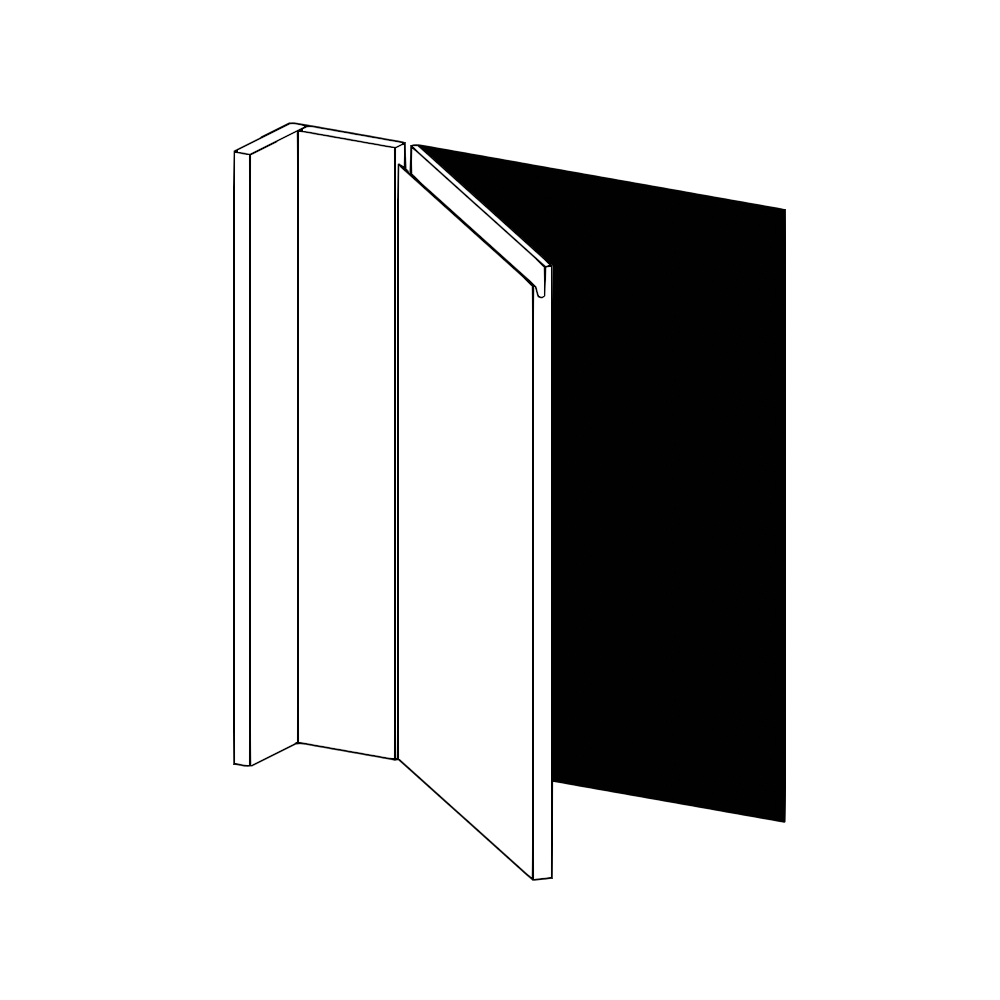 Vägghörnskåplucka med Passbitar