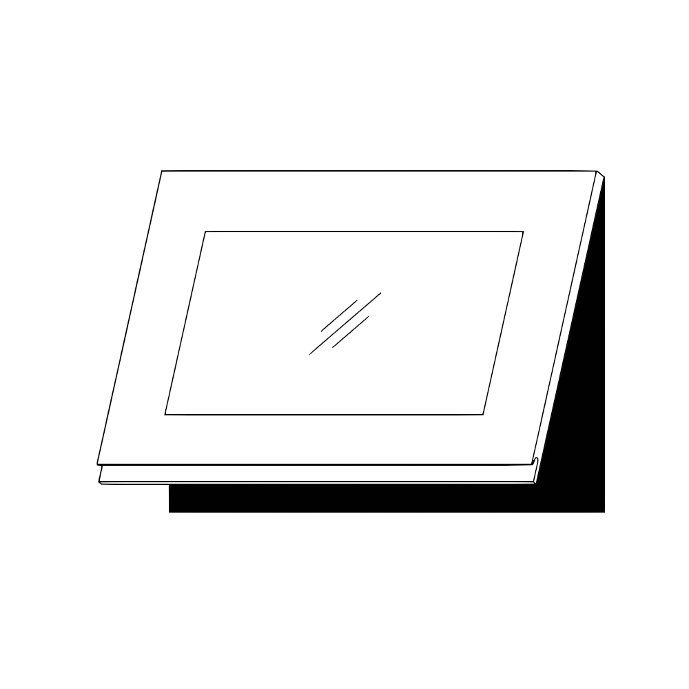 Horisontell vitrinlucka