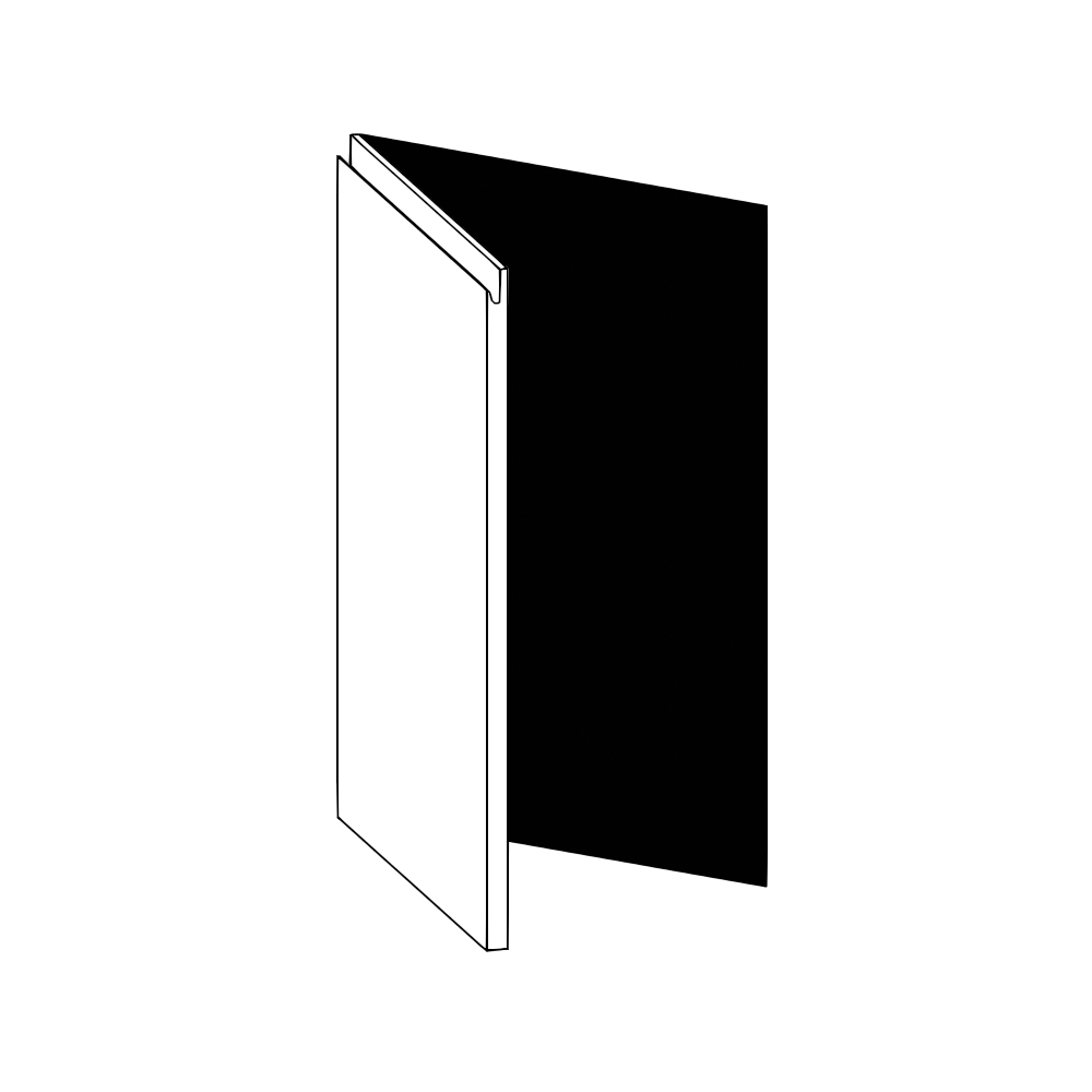 Vägghörnskåplucka 45°