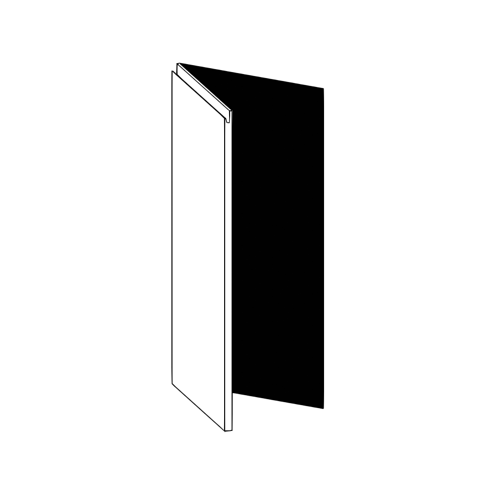 Vägghörnskåplucka 45°