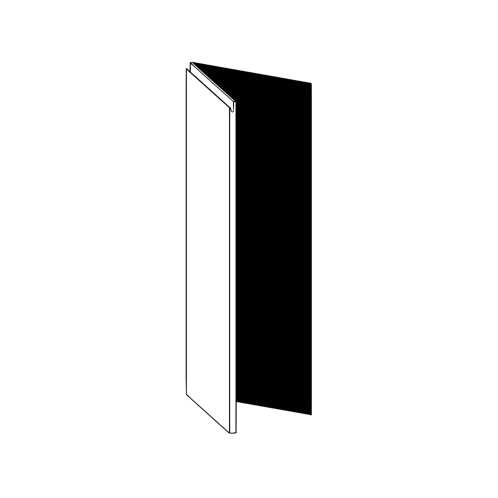 Vägghörnskåplucka 45°