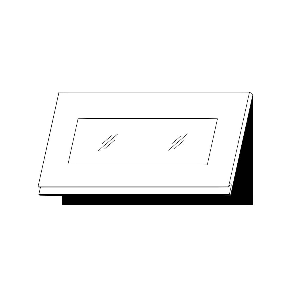 Horisontell vitrinlucka