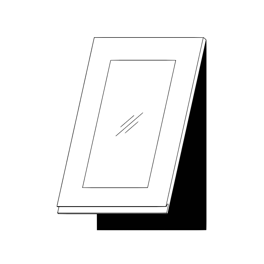 Horisontell vitrinlucka