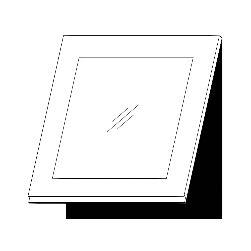 Horisontell vitrinlucka