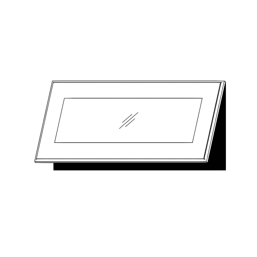 Horisontell vitrinlucka