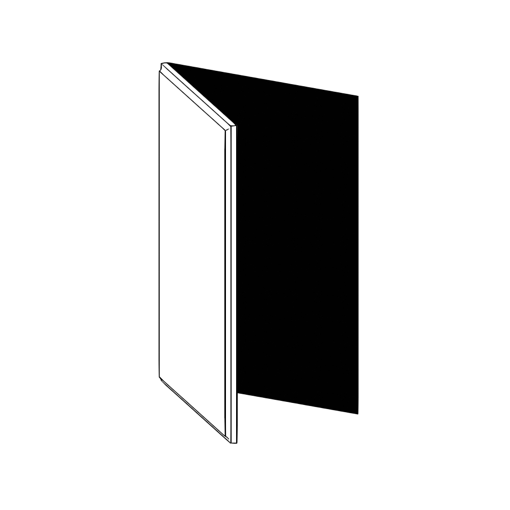 Vägghörnskåplucka 45°