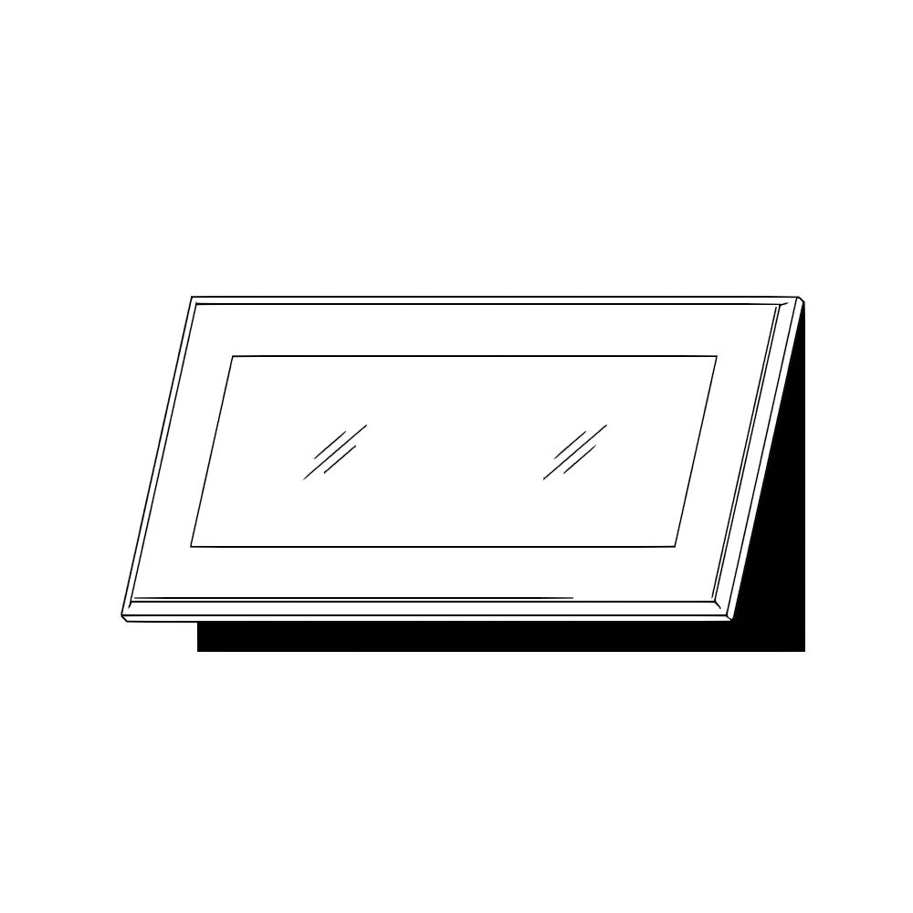 Horisontell vitrinlucka