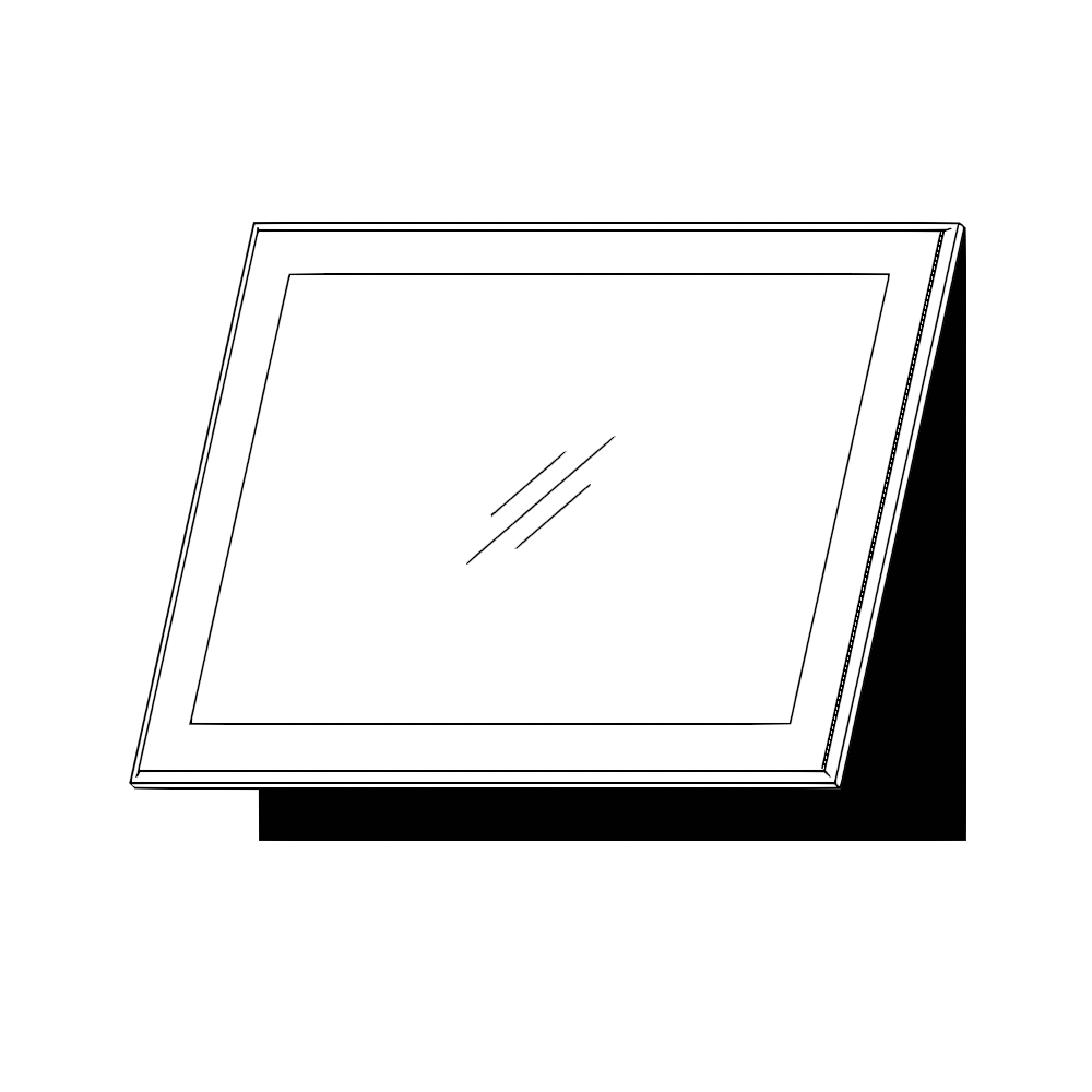 Horisontell vitrinlucka