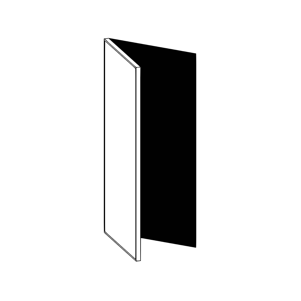 Vägghörnskåplucka 45°