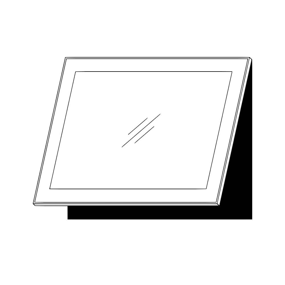 Horisontell vitrinlucka