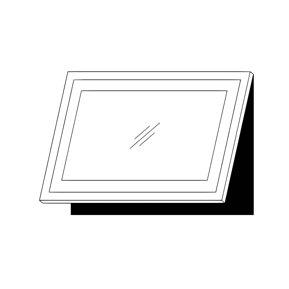 Horisontell vitrinlucka