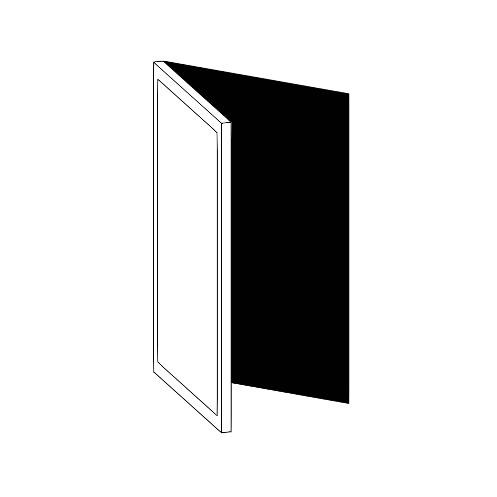 Vägghörnskåplucka 45°