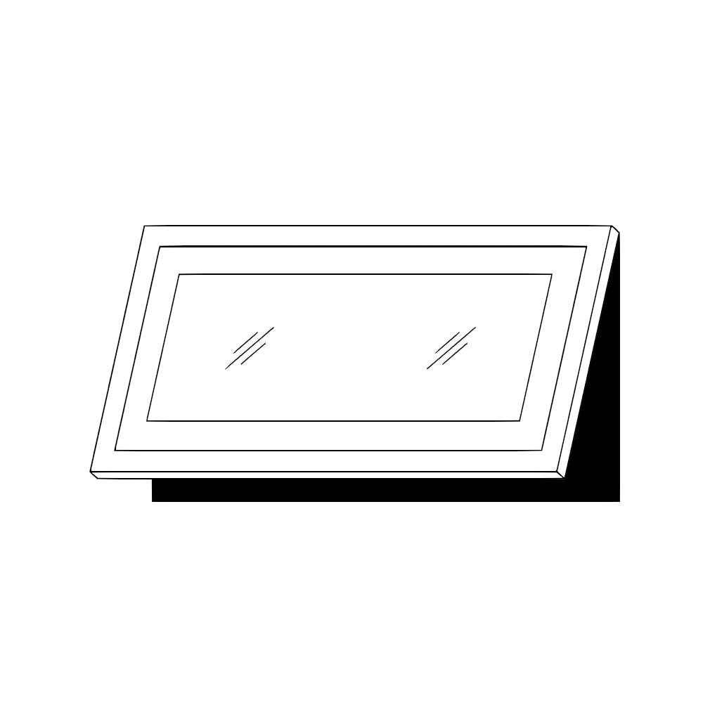 Horisontell vitrinlucka