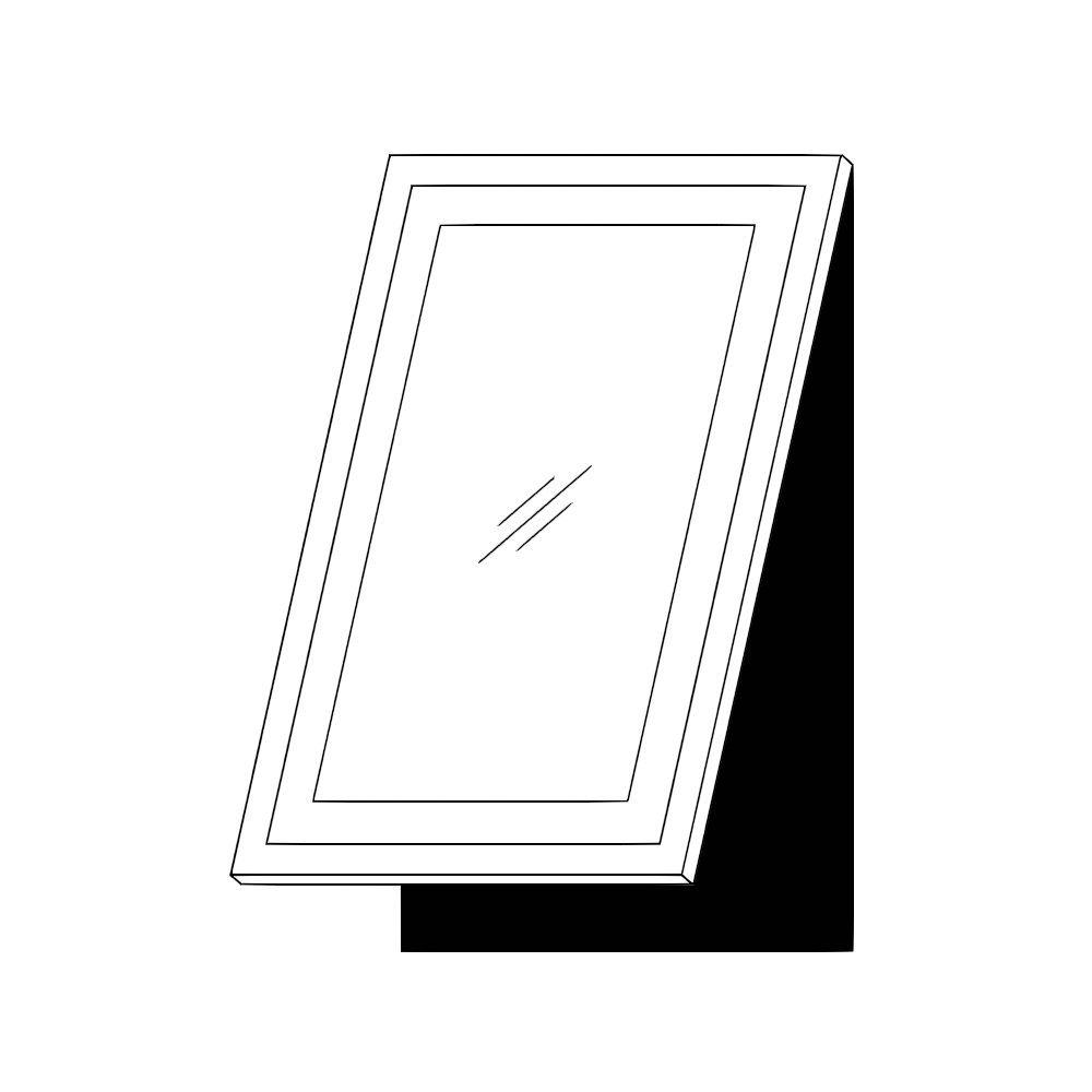 Horisontell vitrinlucka