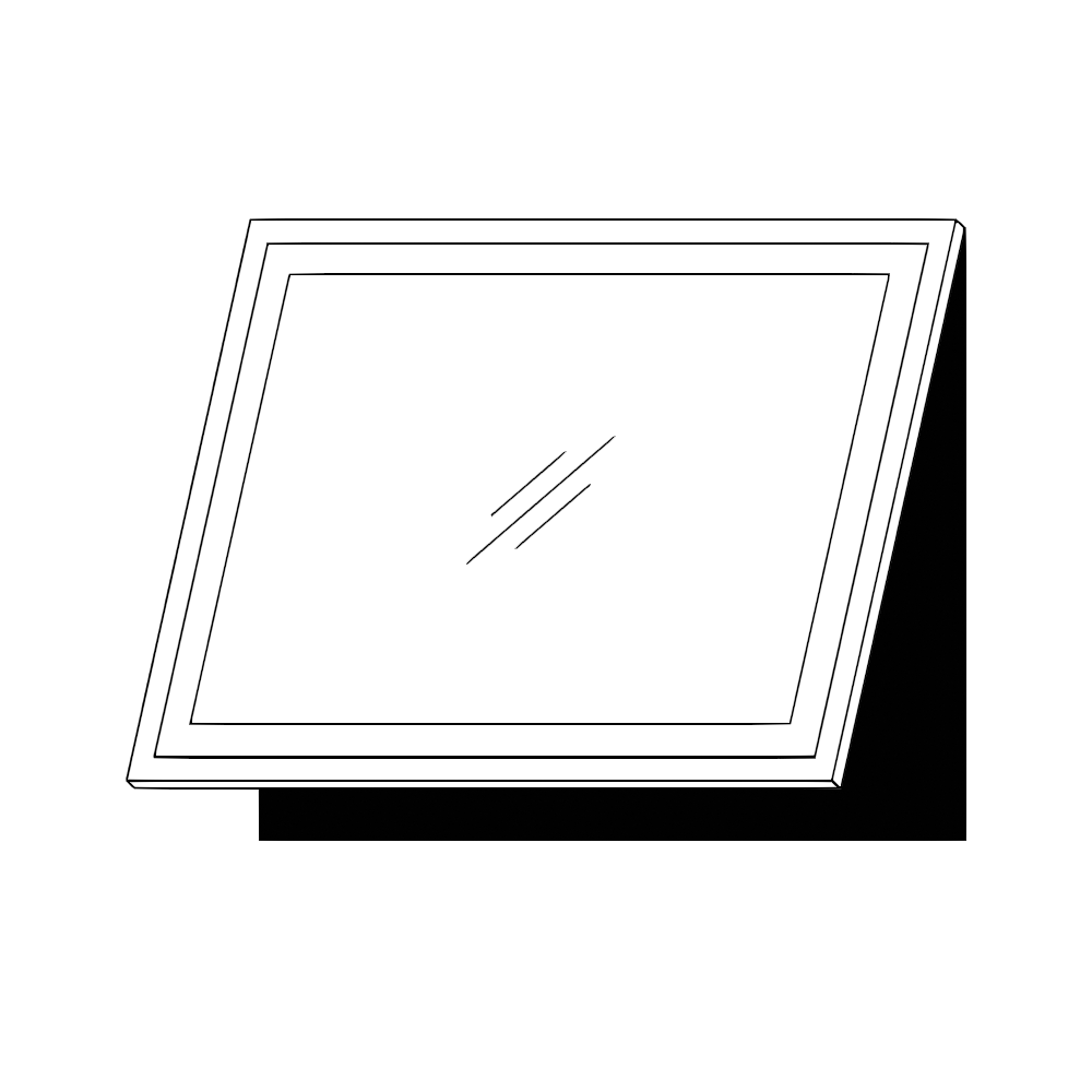 Horisontell vitrinlucka