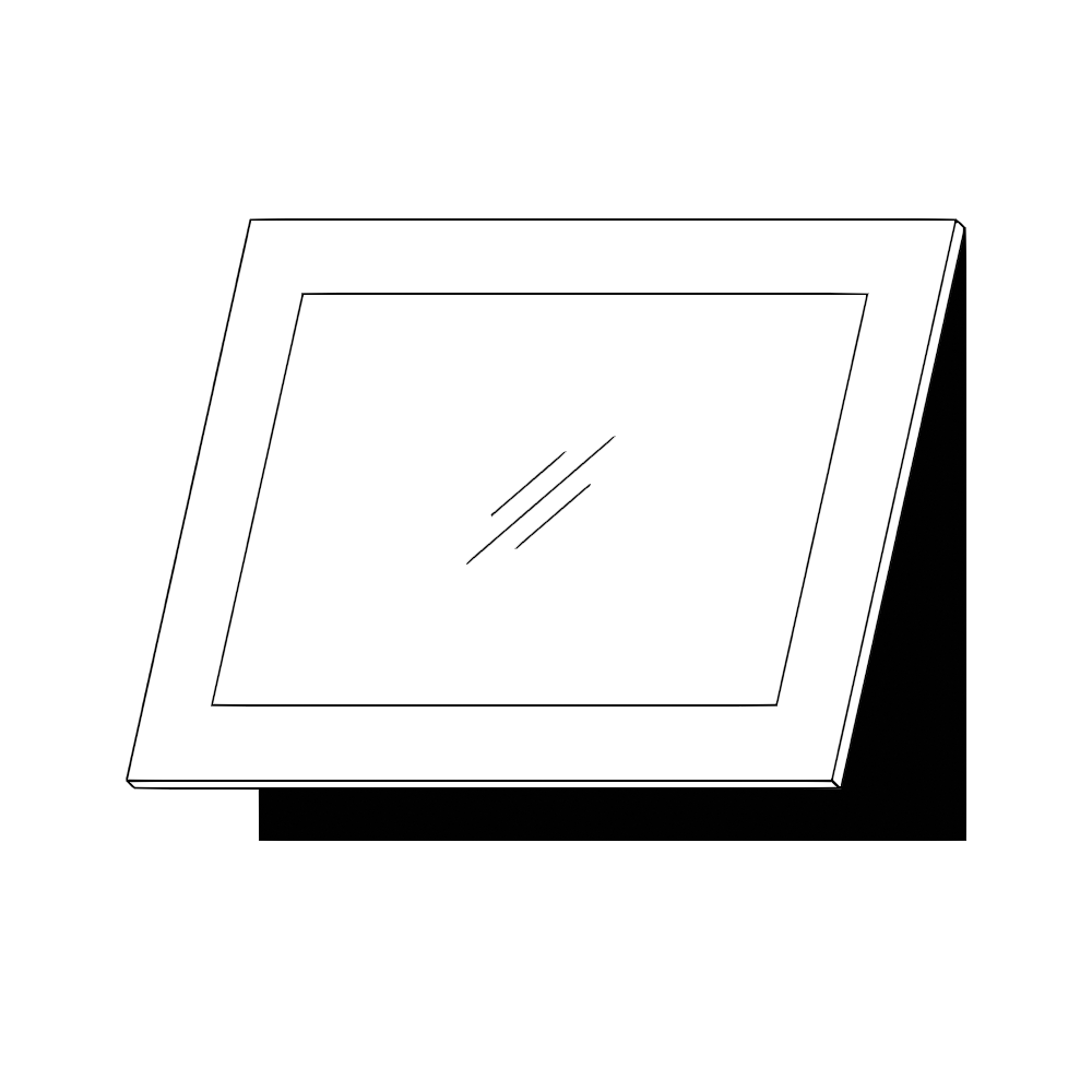 Horisontell vitrinlucka