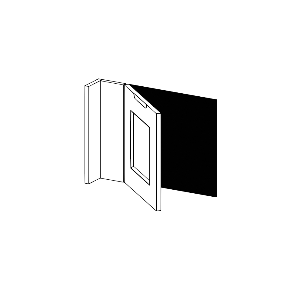 Vägghörnskåplucka med Passbitar