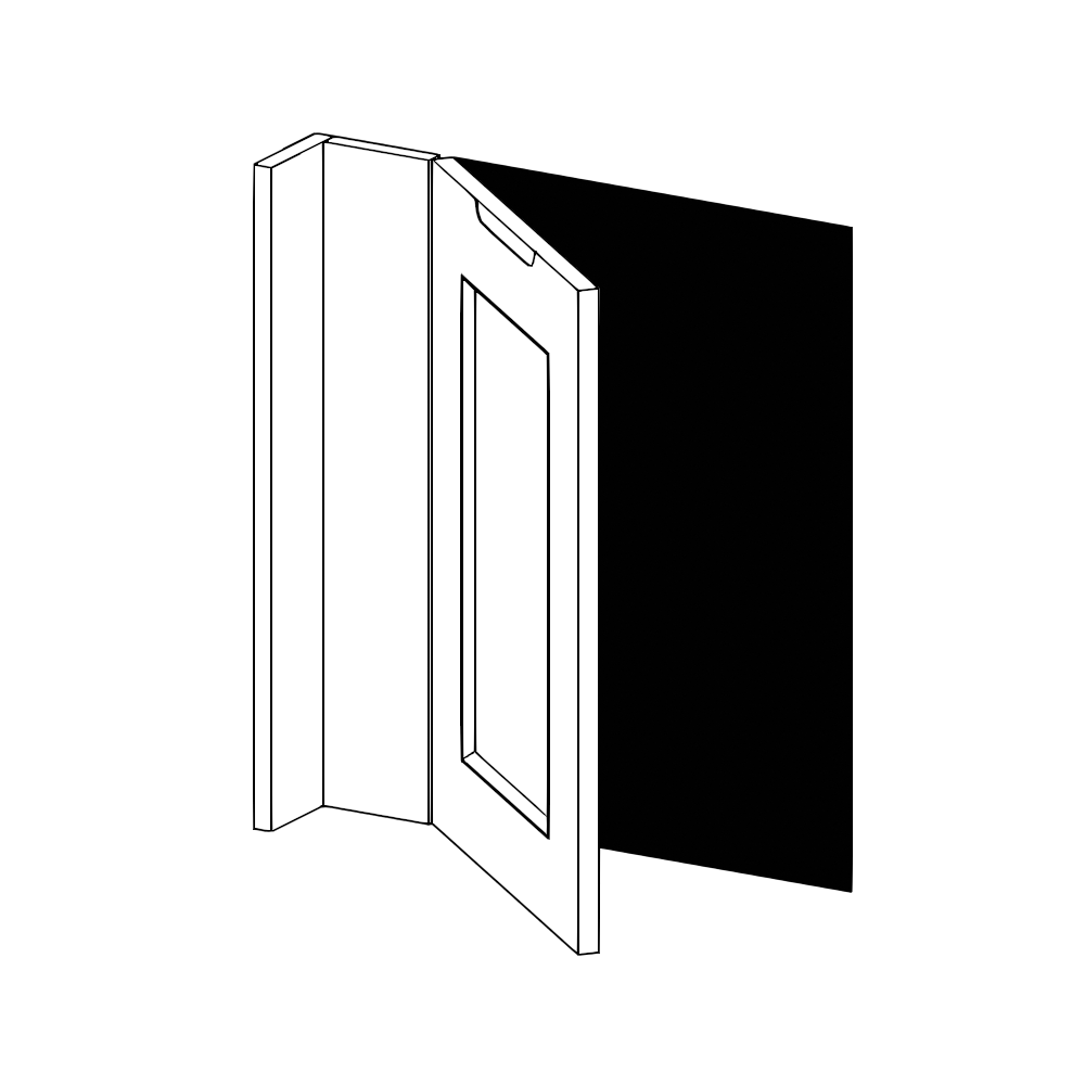 Vägghörnskåplucka med Passbitar