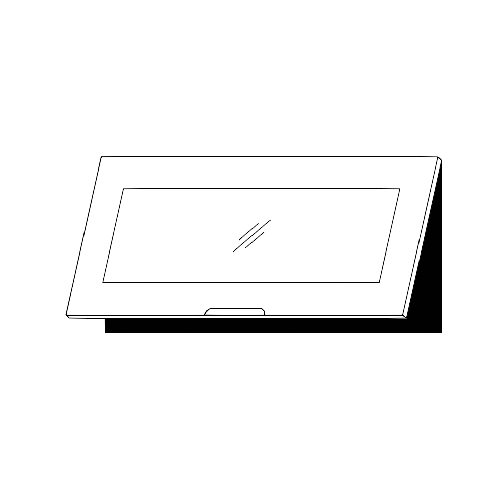 Horisontell vitrinlucka