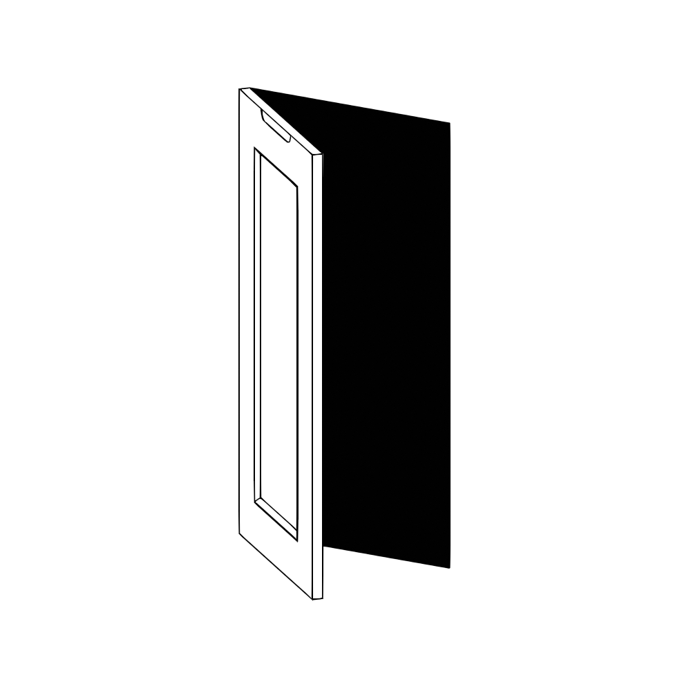 Vägghörnskåplucka 45°