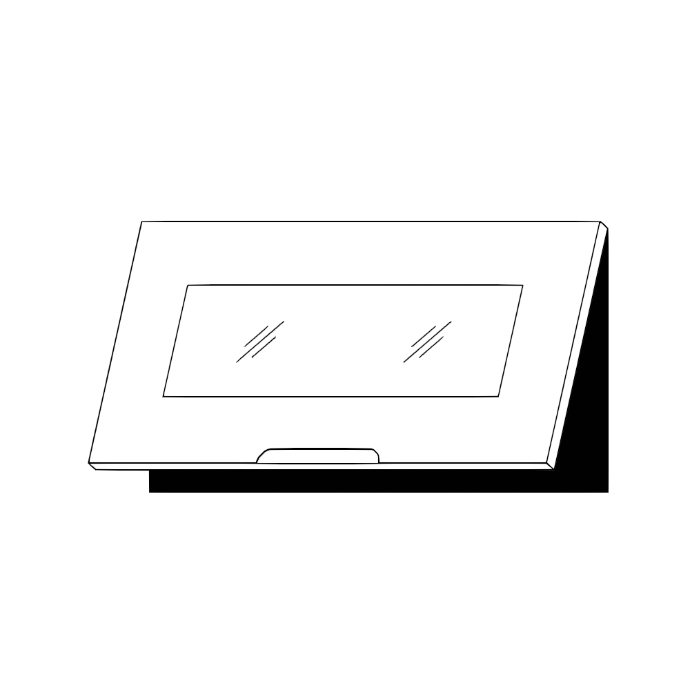 Horisontell vitrinlucka