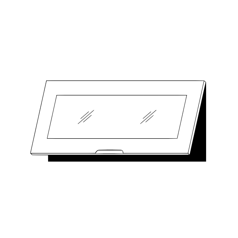 Horisontell vitrinlucka – Side-by-Side kyl